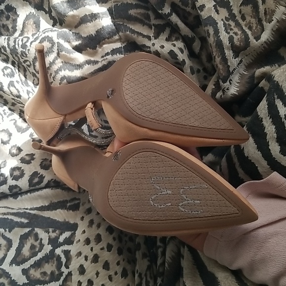Jessica Simpson Tan Rhinestone Strap Sexy Heels 8.5 - Picture 7 of 12